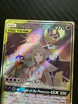 Solgaleo & Lunala GX Tag Team Full Art Holo Card 216/236 SM-Cosmic Eclipse LP - Image 2