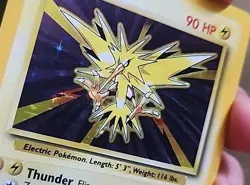 Pokemon TCG Zapdos Base Set Unlimited Holo Rare Card #16/102 - Image 4