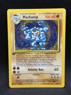 💥🪨Pokemon TCG Machamp Holo|1st Edition|Base Set|Card 8/102, LP Condition🪨💥 - Image 1