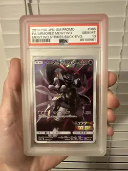 PSA 10 Pokemon Card Armored Mewtwo Promo 365/SM-P SM-P Movie Limited Japanese - Image 1