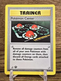 Pokemon Center 1st Edition Base Set (Shadowless) 85/102 Trainer Card Uncommon LP - Image 1