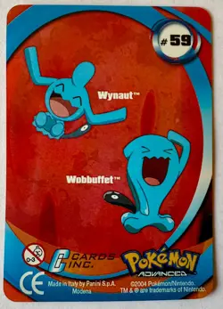 Pokemon Advanced Action Card Wobbuffet Wynaut Evolution Panini Lenticular #59 - Image 3
