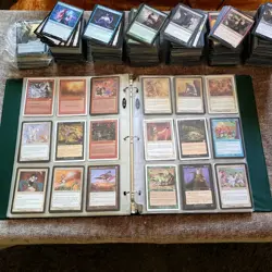 7 Pages of Silver Era Cards Collection in Binder with an extra 1000 Bulk MTG Lot - Image 1