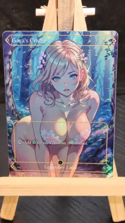 MTG Gaea Cradle Fanart Borderless Style Card Playtest Commander - Image 1