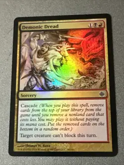 Demonic Dread Foil X1 Shards Of Alara Ex+ Condition See Pics Front Back - Image 1