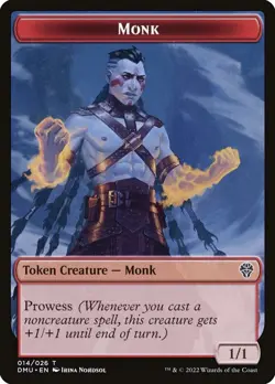 MTG Monk Token Dominaria United NM - Image 1