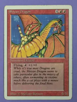 MTG Magic The Gathering: Revised Edition (3ED): Shivan Dragon #5/5 Rare - MP - Image 1
