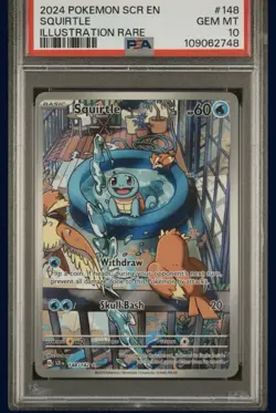 PSA 10 2024 Stellar Crown SCR Squirtle Gem Mint #148 Pokemon Card - Image 1