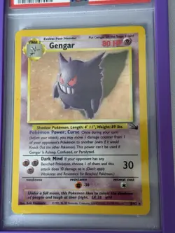 Gengar 1999 Pokemon Fossil Holo PSA 9 Mint #5 WOTC Vintage - Image 3