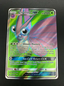 Venomoth GX FULL ART ULTRA RARE 193/214 Pokemon SM Unbroken Bonds NM HOLO 2019 - Image 4