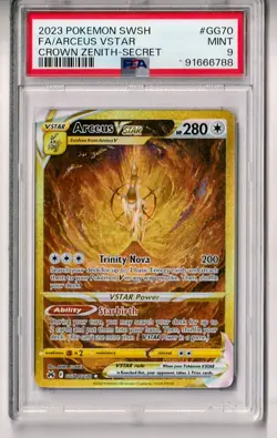 Arceus Vstar GG70 Pokemon Sword And Shield Crown Zenith 2023 Secret PSA 9 - Image 1