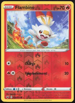Carte Pokemon Flambino 031/202 Reverse Epee et Bouclier Francais - Image 1