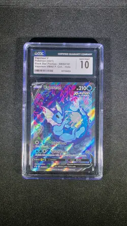 2021 Pokemon Black Star Promo Vaporeon V SWSH181 Full Art CGC 10 Gem Mint - Image 1