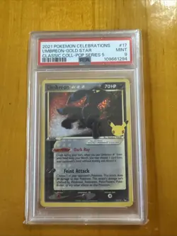 2021 Pokemon Celebrations Umbreon-Gold Star Pop Series 5 Mint PSA 9 - Image 1