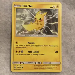 Pikachu Pokemon Trading Card Common 66/236 Sun & Moon-Cosmic Eclipse Expansion - Image 1