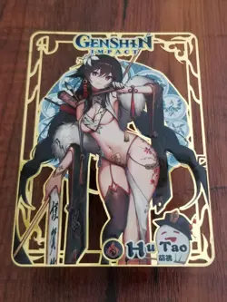 Hu Tao - Genshin Impact - Goddess Story Gold Metal Card - Image 1