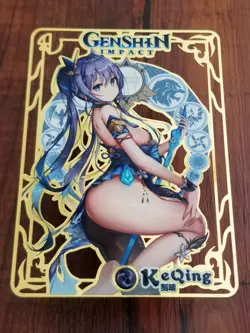 Keqing - Genshin Impact - Goddess Story Gold Metal Card - Image 1