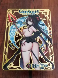 Hu Tao - Genshin Impact - Goddess Story Gold Metal Card - Image 1
