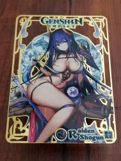 Raiden Shogun - Genshin Impact - Goddess Story Gold Metal Card - Image 1