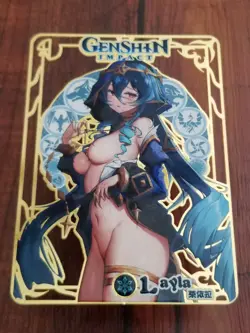 Layla - Genshin Impact - Goddess Story Gold Metal Card - Image 1