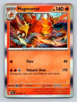 Magmortar Holo Rare NM #010/091 SV: Paldean Fates Pokemon Card - Image 1