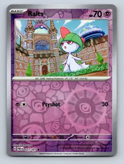 Ralts Reverse Holo NM #027/091 SV: Paldean Fates Pokemon Card - Image 1