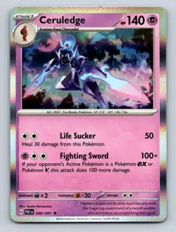 Ceruledge Holo Rare LP #040/091 SV: Paldean Fates Pokemon Card - Image 1
