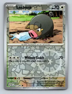 Lechonk Reverse Holo MP #071/091 SV: Paldean Fates Pokemon Card - Image 1