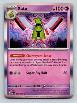 Xatu Holo Rare LP #026/091 SV: Paldean Fates Pokemon Card - Image 1