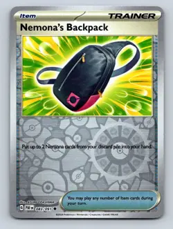 Nemona's Backpack Reverse Holo NM #083/091 SV: Paldean Fates Pokemon Card - Image 1