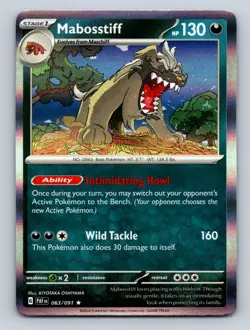 Mabosstiff Holo Rare NM #063/091 SV: Paldean Fates Pokemon Card - Image 1