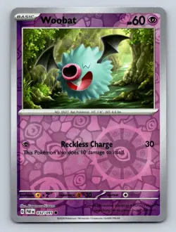 Woobat Reverse Holo NM #032/091 SV: Paldean Fates Pokemon Card - Image 1
