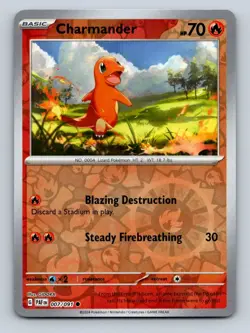 Charmander Reverse Holo NM #007/091 SV: Paldean Fates Pokemon Card - Image 1