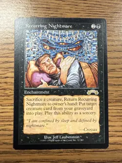 Recurring Nightmare MTG Magic the Gathering Exodus 1998 - Image 1