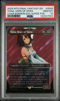 PSA 10 Magic the Gathering MTG Yuna, Hope of Spira Surge Foil 549 Final Fantasy - Image 1