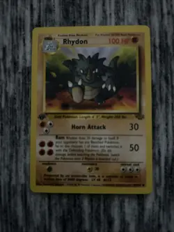 Pokemon Jungle 1st Edition Rhydon 45/64 & 1st Edition Rhyhorn 45/64 Vintage LP - Image 3