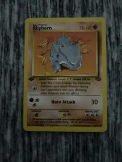 Pokemon Jungle 1st Edition Rhydon 45/64 & 1st Edition Rhyhorn 45/64 Vintage LP - Image 4
