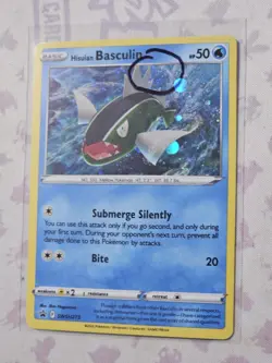 Hisuian Basculin SWSH273 Cosmos Holo Black Star Promo Pokemon TCG HD Swirl!! - Image 1