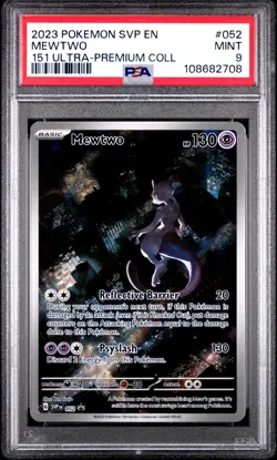 2023 POKEMON SVP EN-SV BLACK STAR PROMO 151 ULTRA-PREM COLL #052 MEWTWO PSA 9 - Image 1