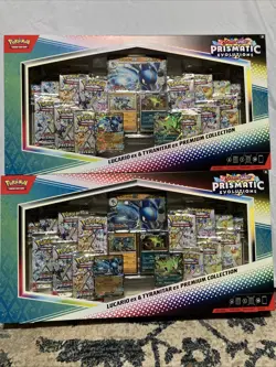 2 Pokemon Prismatic Evolutions Lucario/Tyranitar EX Prem Collection - Image 1