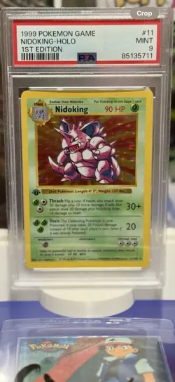 Pokemon Nidoking Holo Rare 1st Edition Base Set #11 PSA 9 Mint - Image 1
