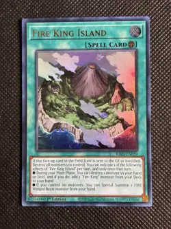 YuGiOh! - Fire King Island RA03-EN059 Ultra Rare 1st Edition Near Mint - Image 1