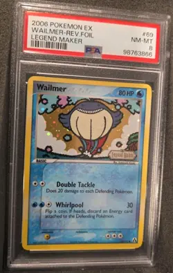 POKEMON CARD WAILMER REVERSE HOLO 69 EX LEGEND MAKER #69 GRADED PSA 8 VINTAGE - Image 2