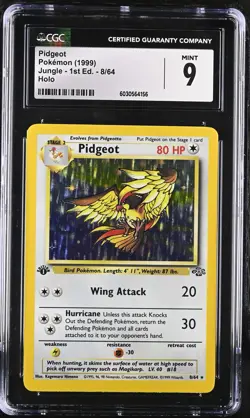 CGC 9 MINT Pidgeot 1999 Jungle 1st Edition 8/64 Holo Pokemon Card - Image 1