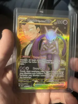 Team Rockets Mewtwo Gold 186/138 Ur Indonesian Pokemon Card Near Mint US Seller - Image 1