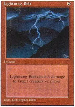 [1x] Lightning Bolt - Played, English - Fourth Edition MTG Magic - Image 1