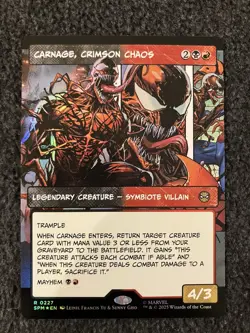 Magic MTG - Carnage, Crimson Chaos (Borderless) Foil - Marvel's Spider-Man - Image 1
