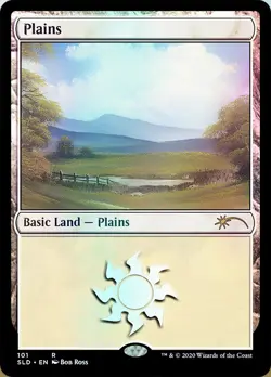 MTG Plains (101) (Bob Ross) - Foil, Secret Lair Drop Series, Lightly Played, Eng - Image 1