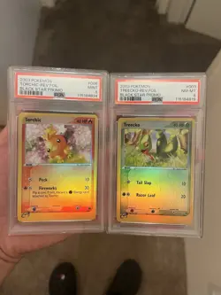 2003 POKEMON TORCHIC BLACK STAR PROMO REVERSE HOLO #008 & PSA 8 Treeko 003 - Image 1