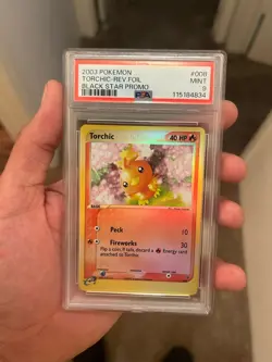 2003 POKEMON TORCHIC BLACK STAR PROMO REVERSE HOLO #008 & PSA 8 Treeko 003 - Image 2